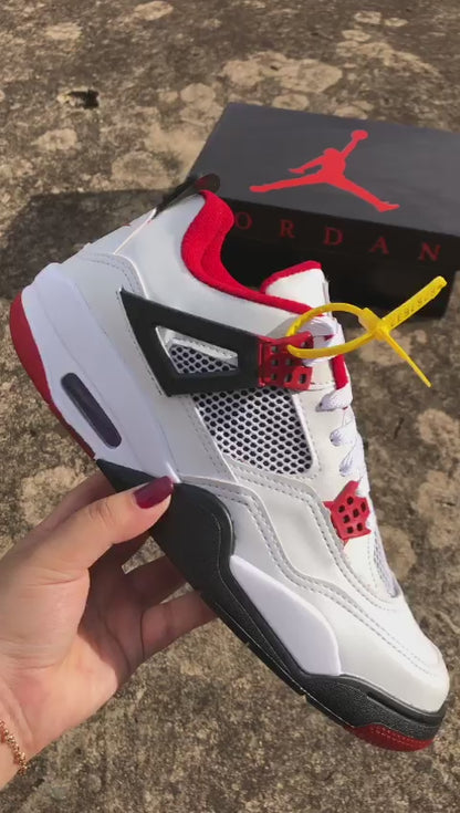 Nike Air Jordan 4 ‘Fire Red’ (Branco/Vermelho)